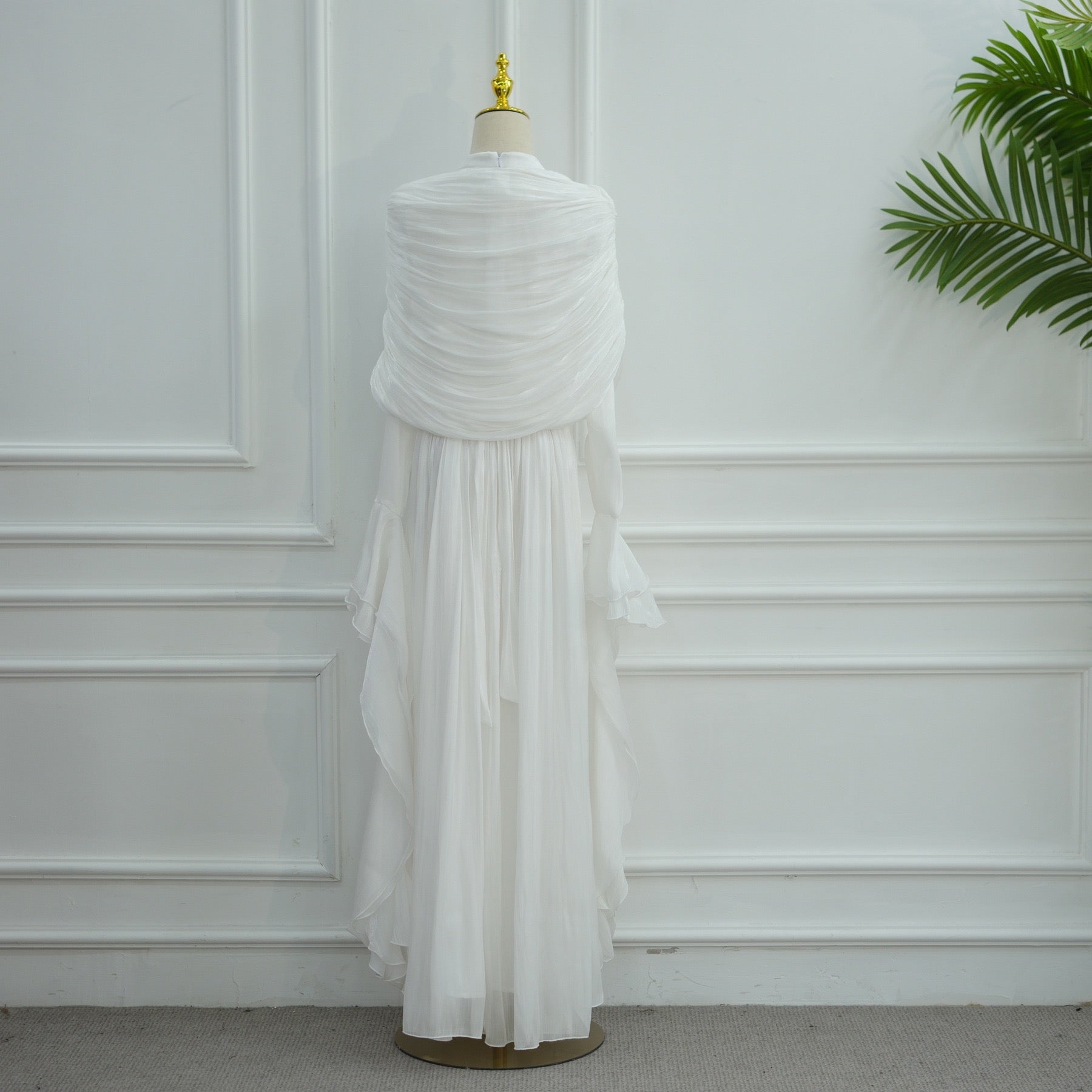 Rüschen Maxi Kleid