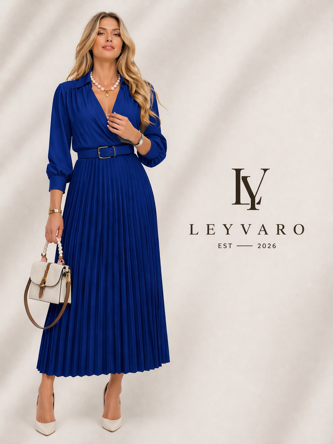 Leyvaro Élégance Pleated Dress