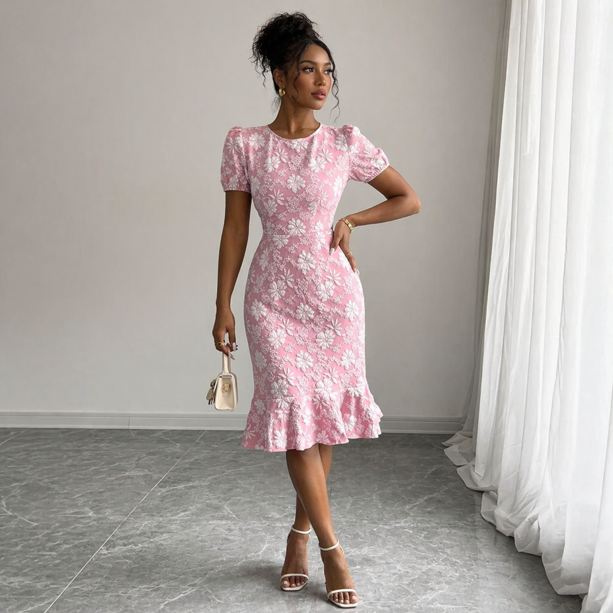 Floral Elegance Midi Dress