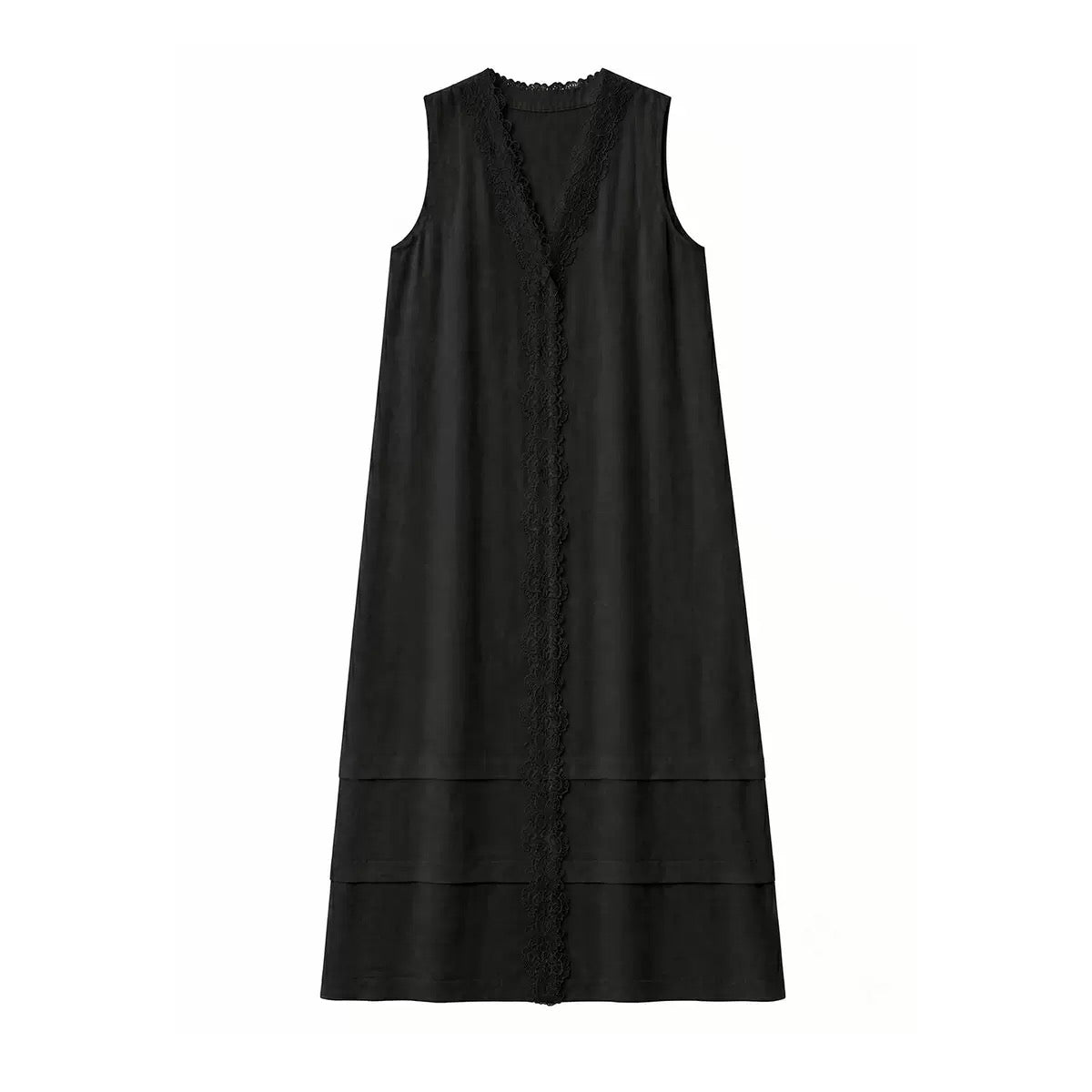 Leinen Spitzen Kleid