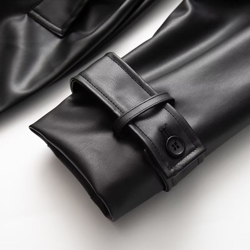 Leder Trenchcoat