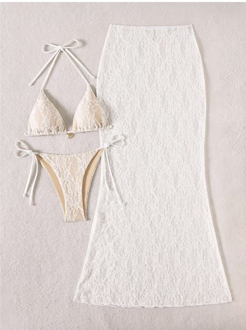 Weiss Spitze Bikini Set