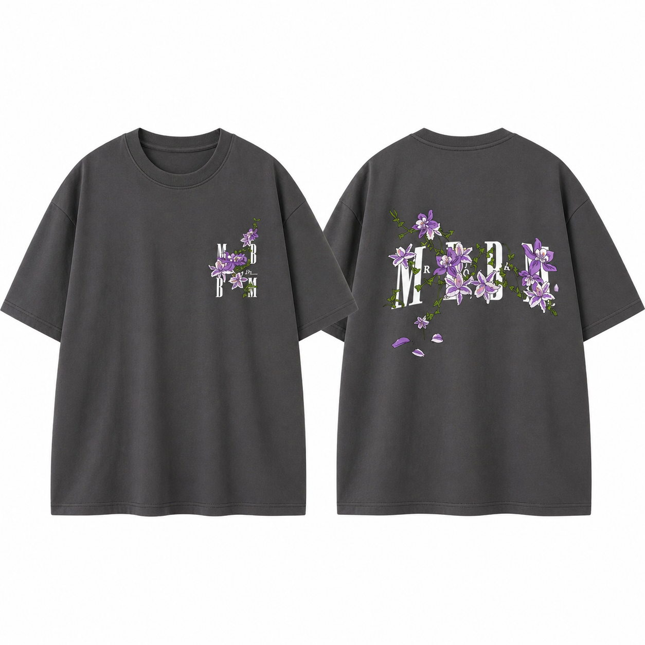 Oversize T-Shirt mit floralen Details