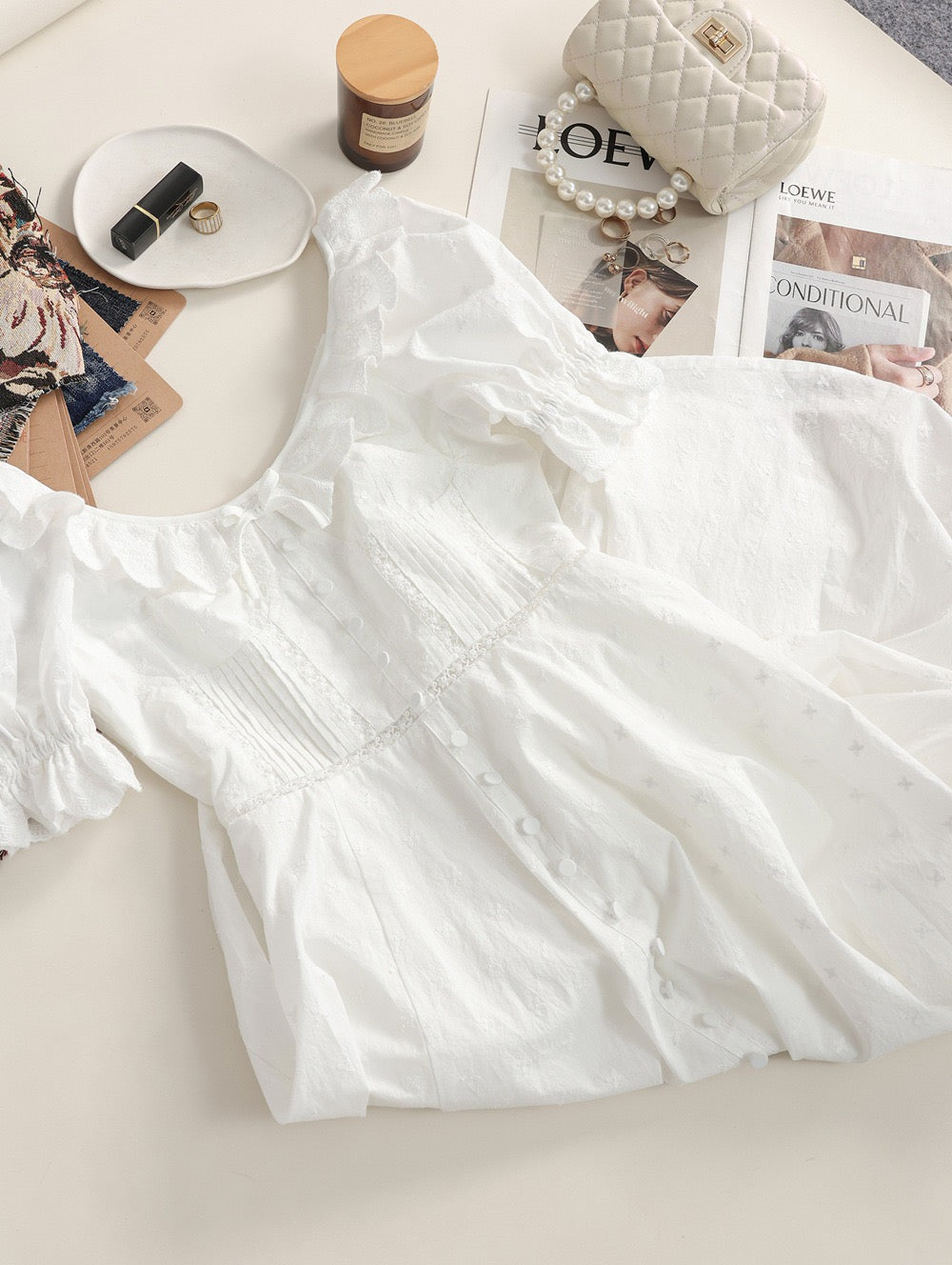Weißes Spitzen Kleid