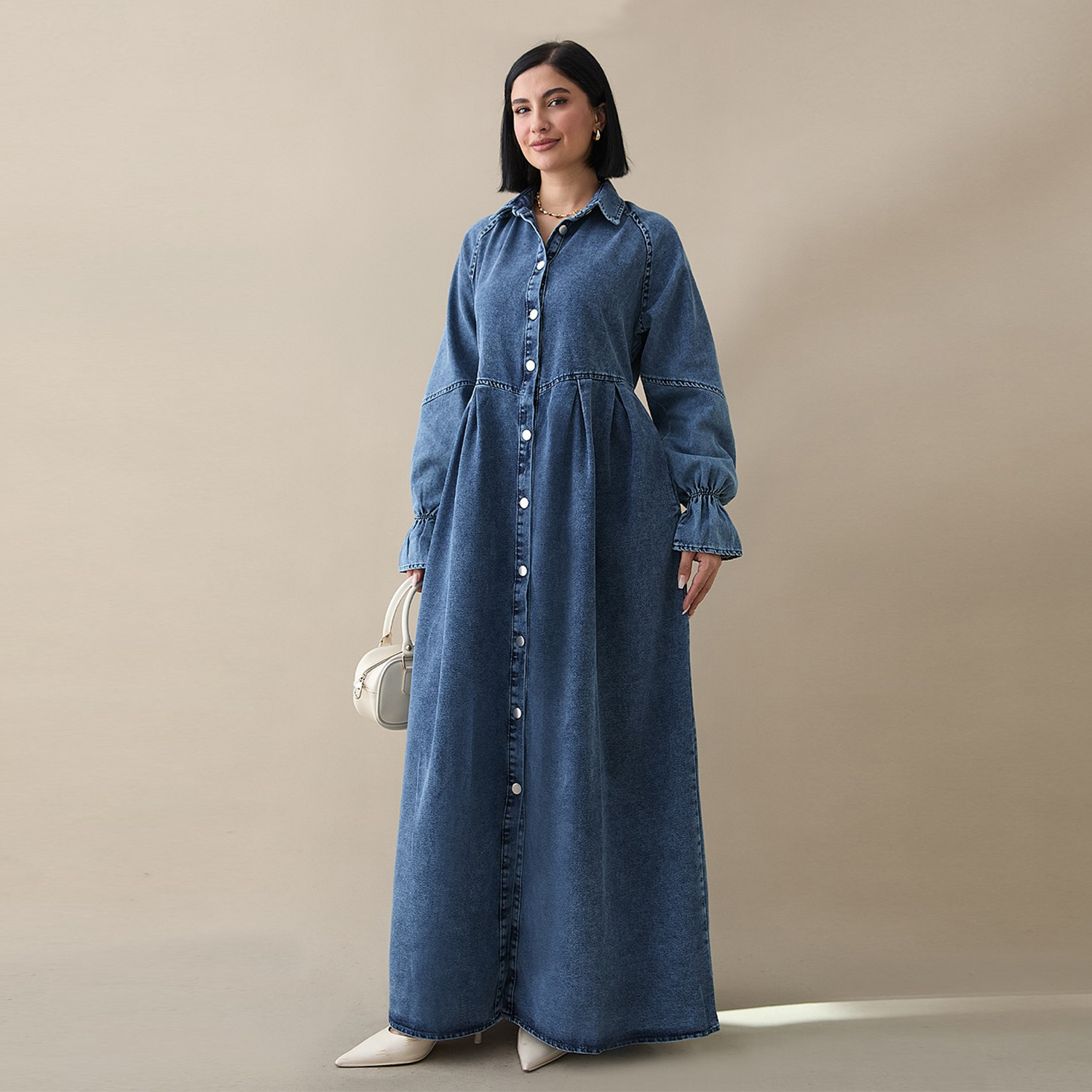 Denim Rüschen Abaya