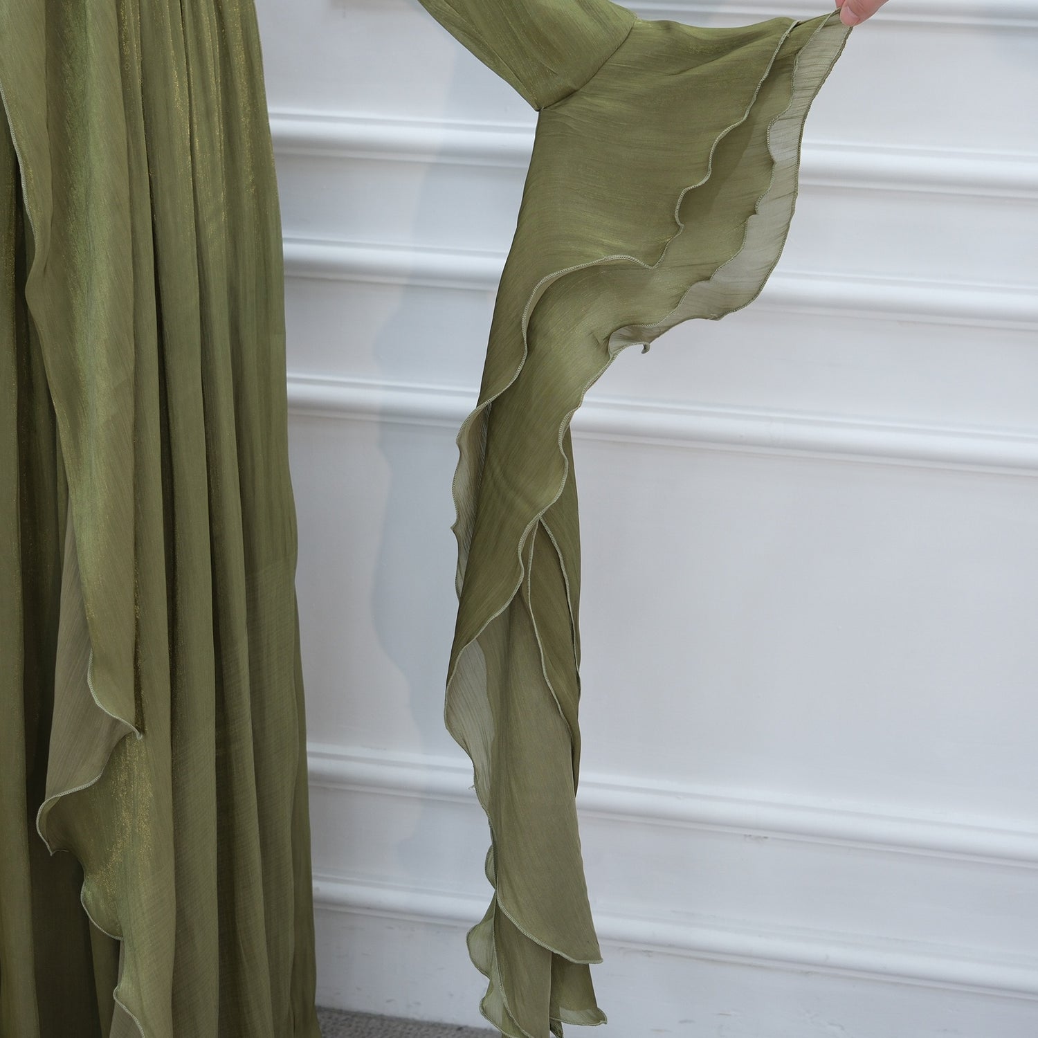 Rüschen Maxi Kleid