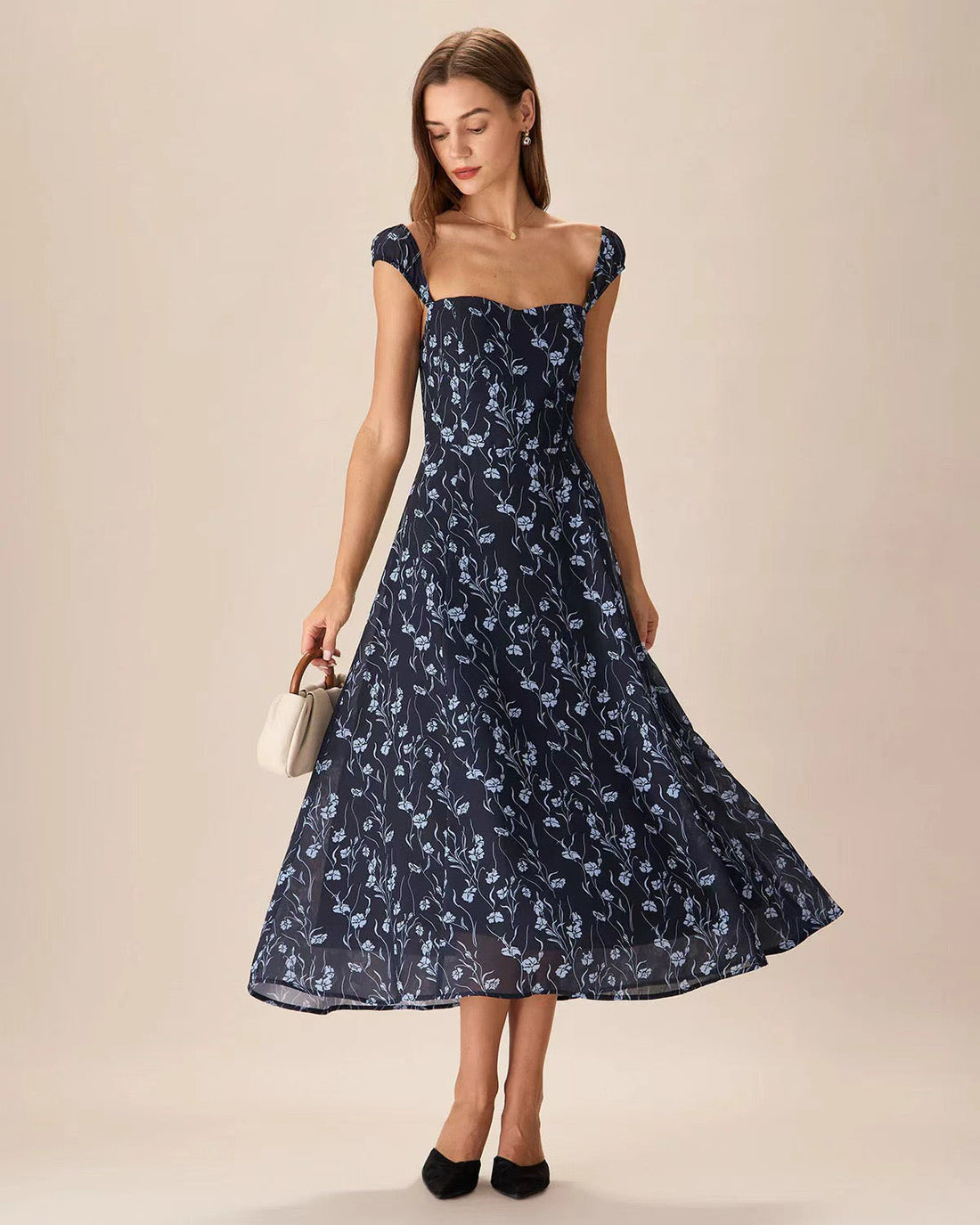 Blumen Midi Kleid