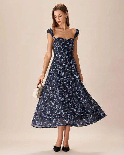 Blumen Midi Kleid