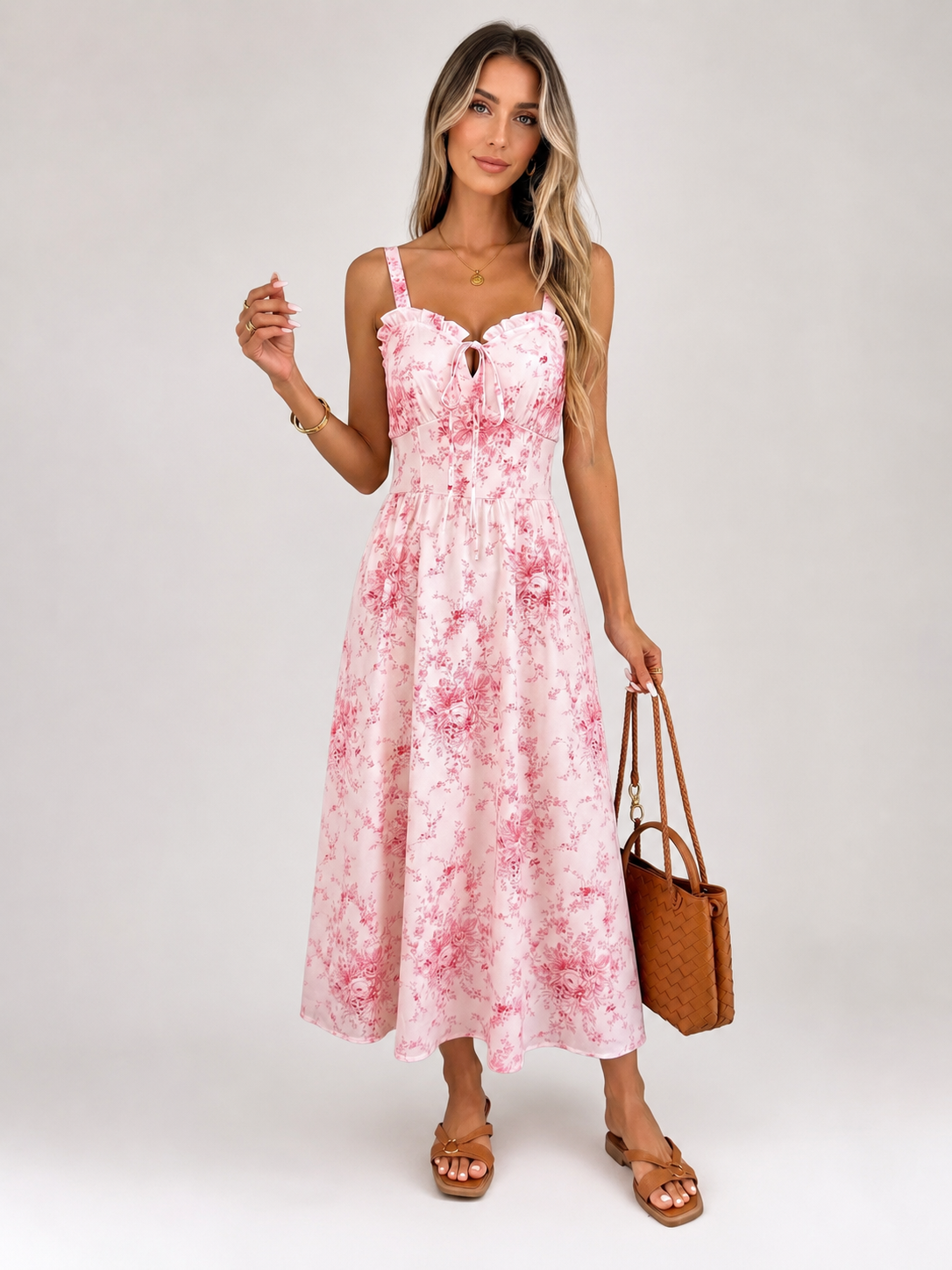 Pink floral dress