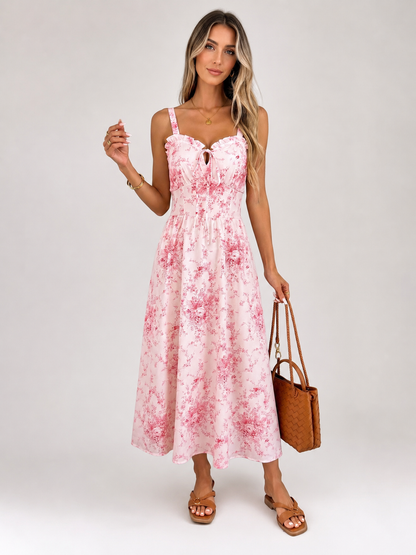 Pink floral dress
