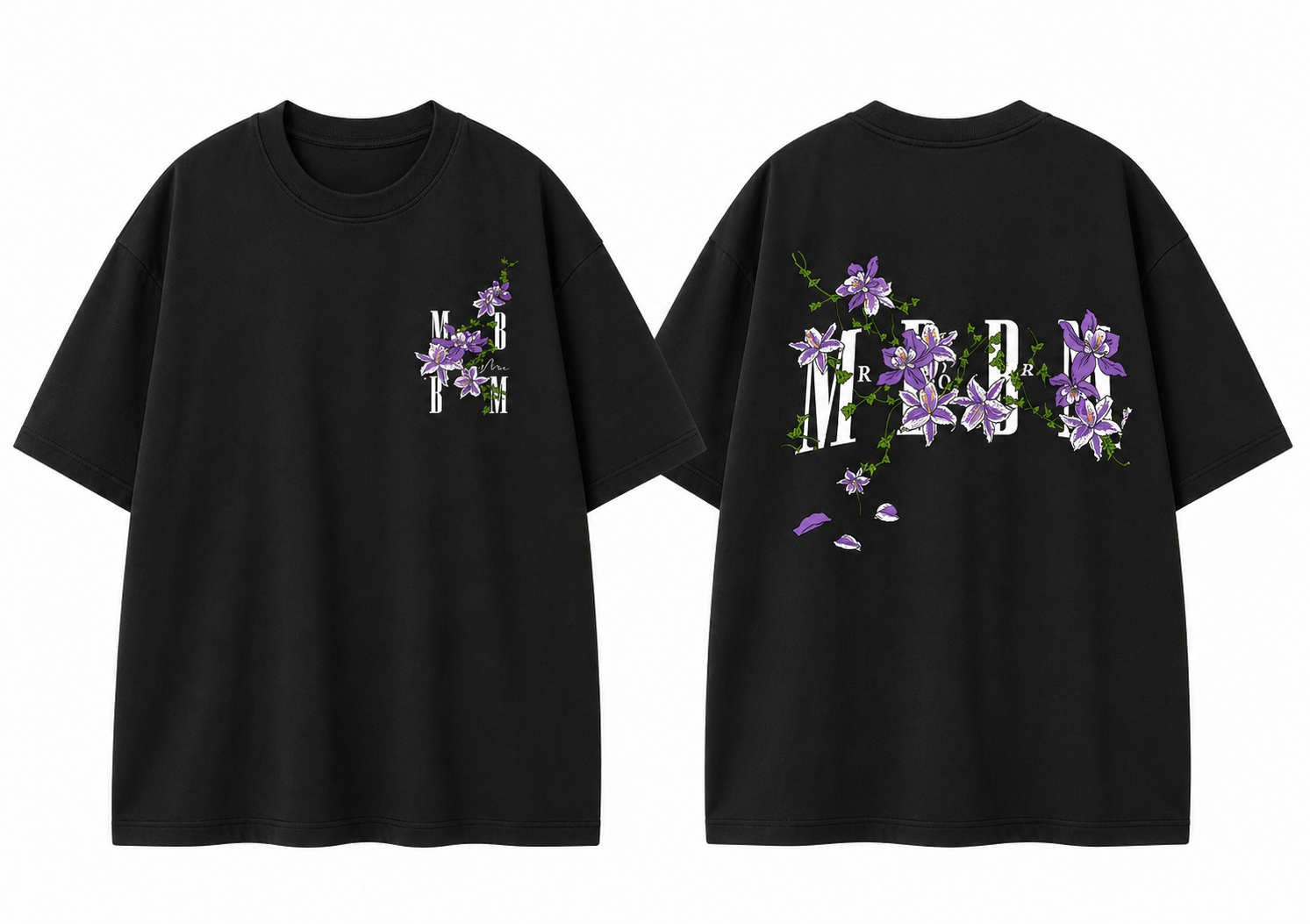 Oversize T-Shirt mit floralen Details