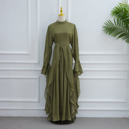 Rüschen Maxi Kleid