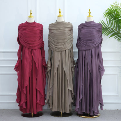 Rüschen Maxi Kleid