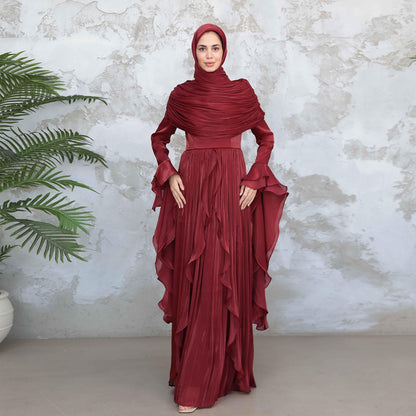 Rüschen Maxi Kleid
