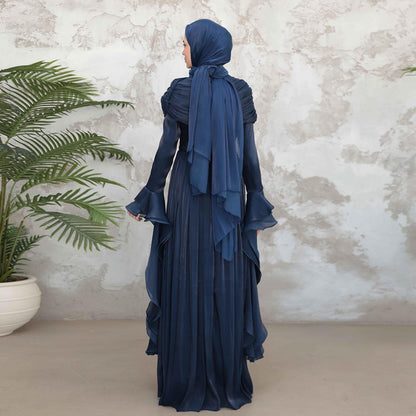 Rüschen Maxi Kleid