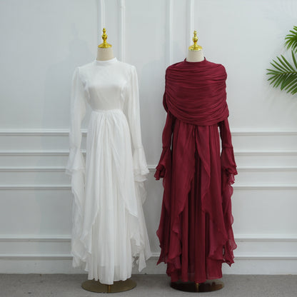 Rüschen Maxi Kleid