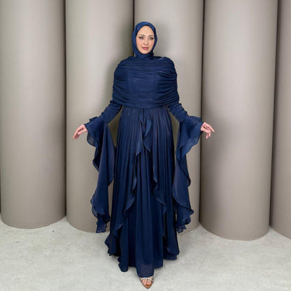 Rüschen Maxi Kleid