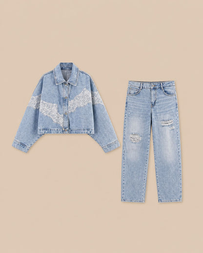 Lace Denim Set