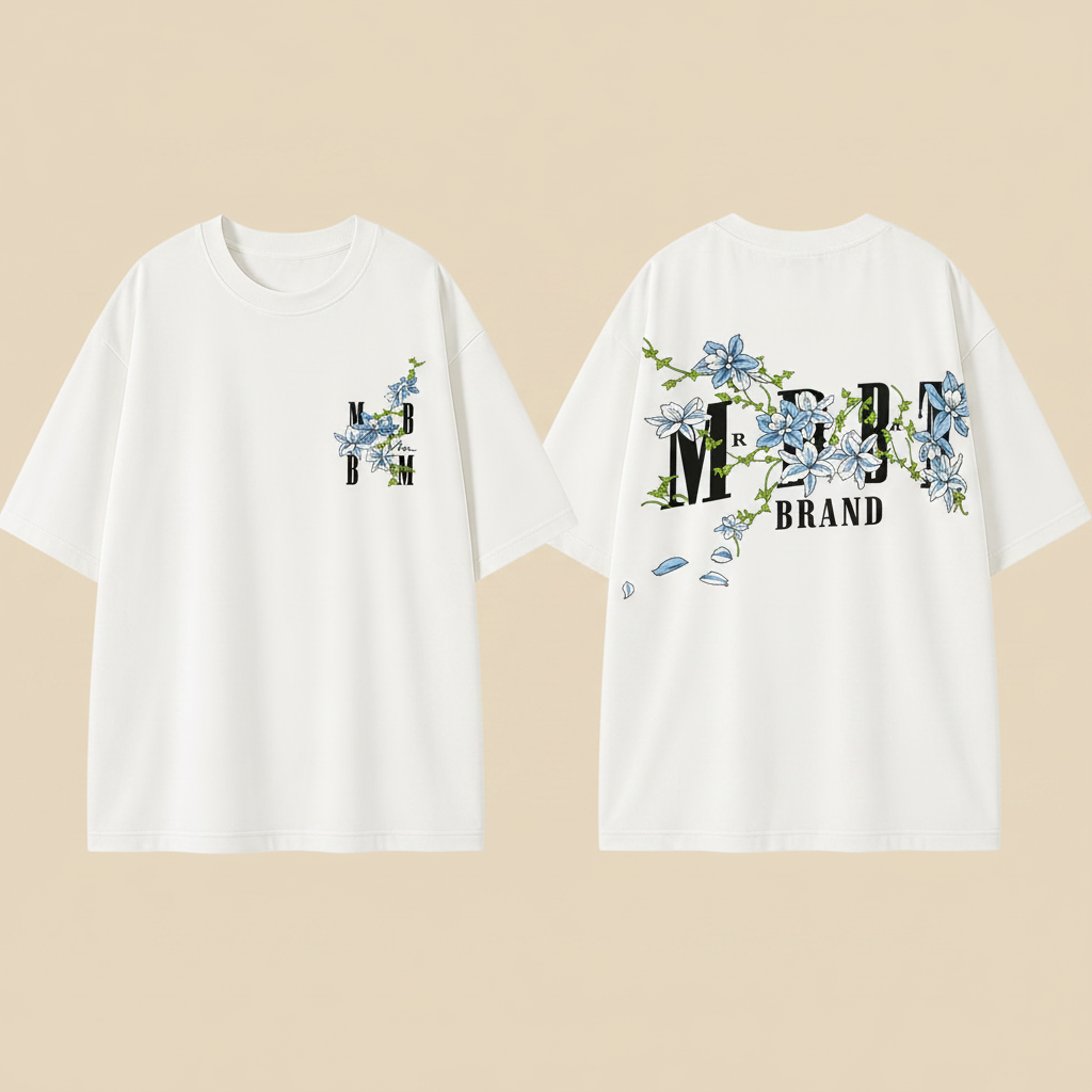 Oversize T-Shirt mit floralen Details