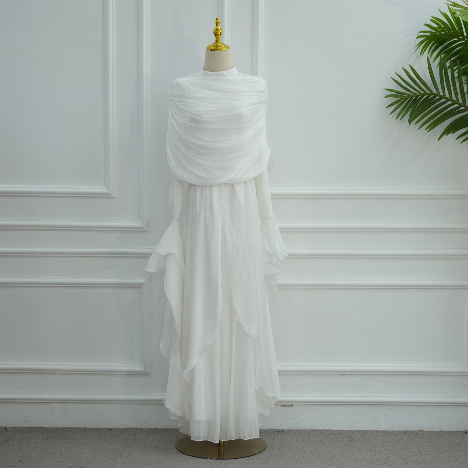 Rüschen Maxi Kleid