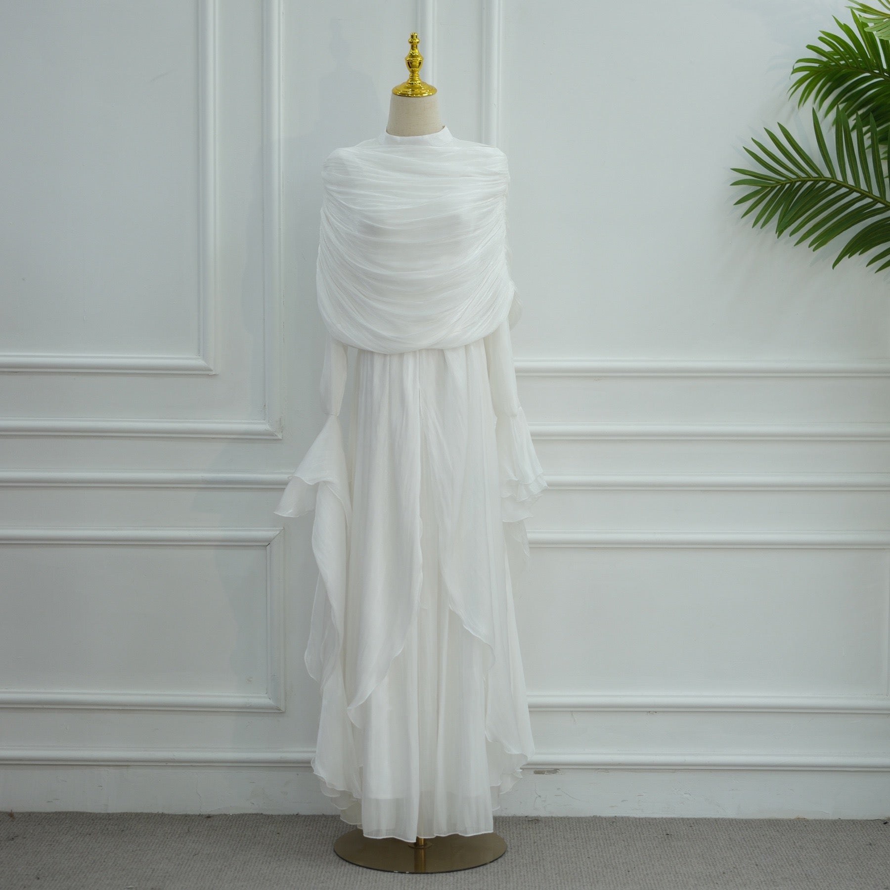 Rüschen Maxi Kleid