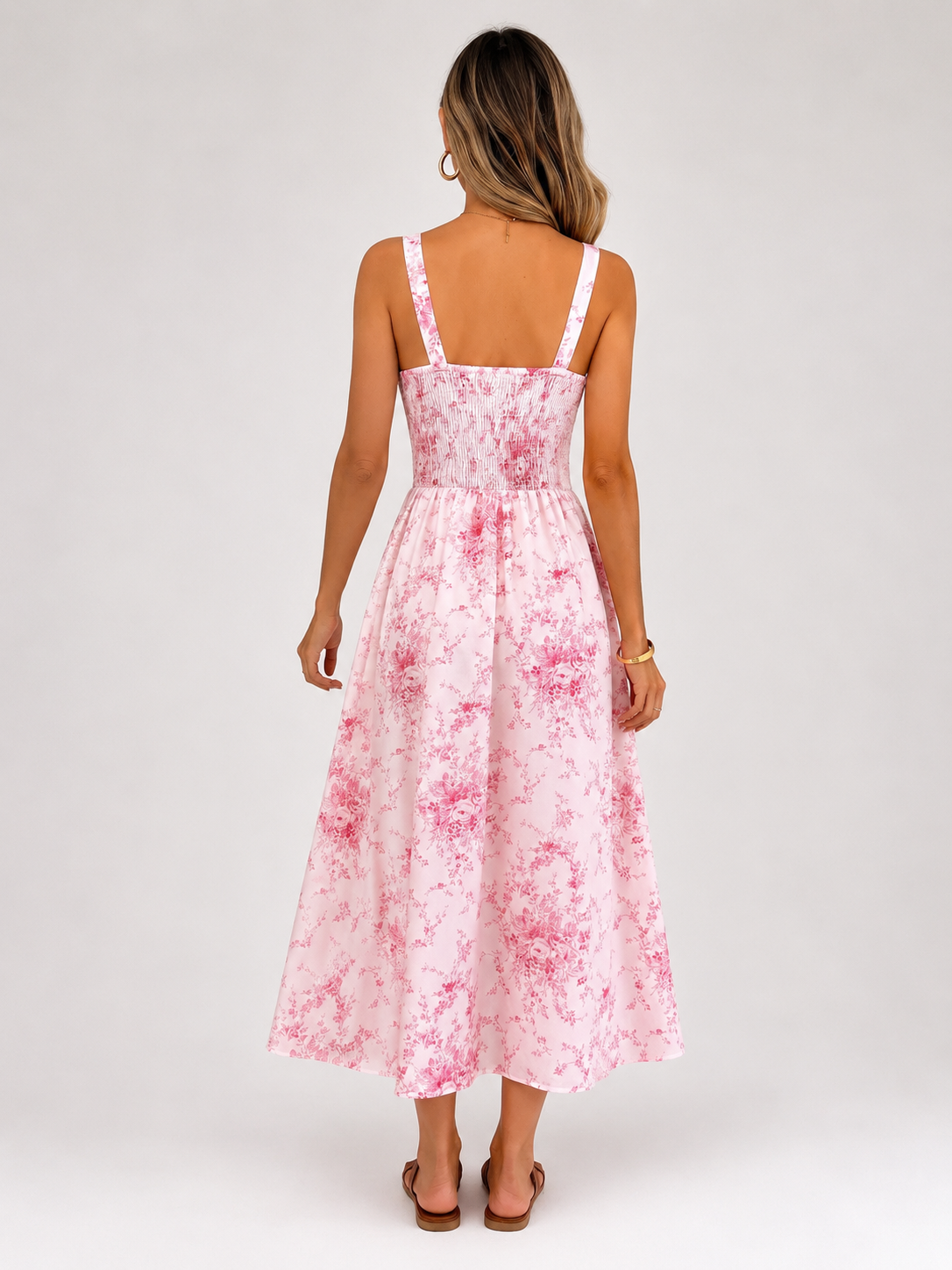 Pink floral dress
