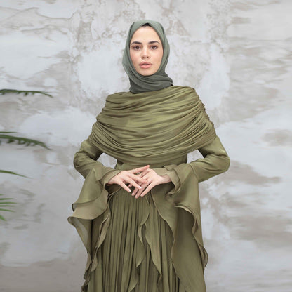 Rüschen Maxi Kleid