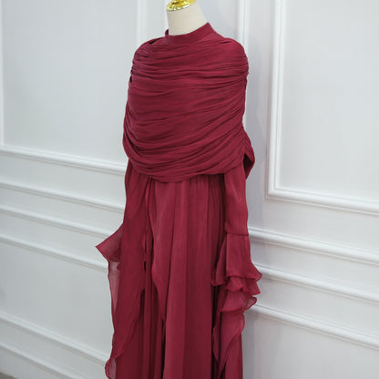 Rüschen Maxi Kleid