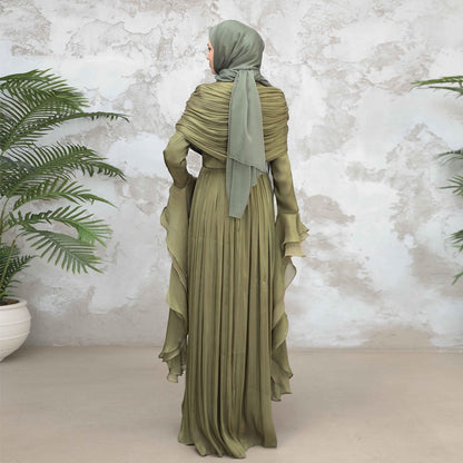 Rüschen Maxi Kleid