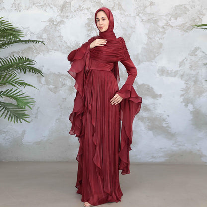 Rüschen Maxi Kleid