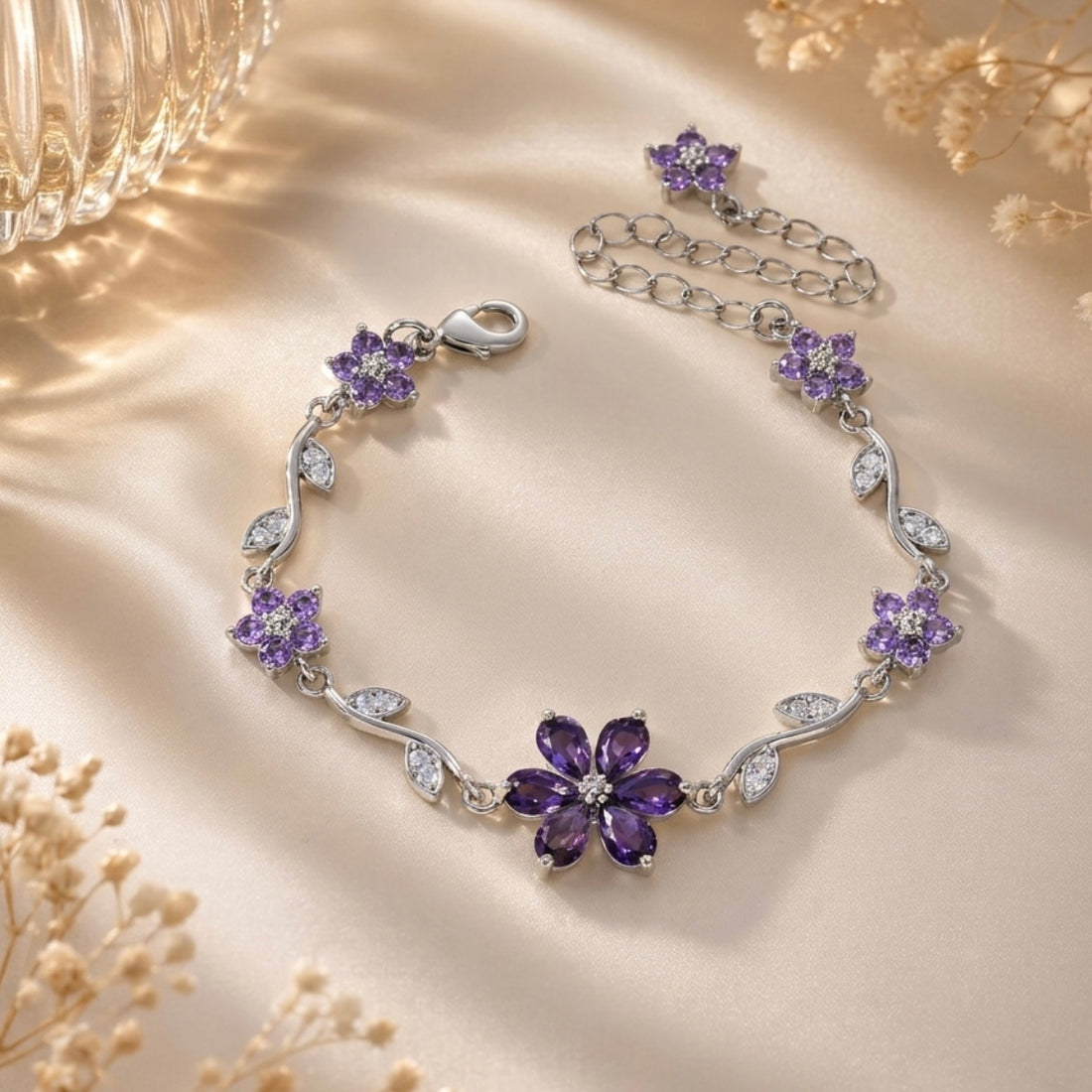 Lila Blumenzauber Armband