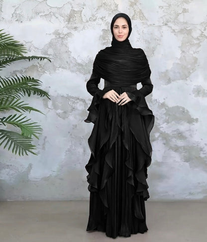 Rüschen Maxi Kleid