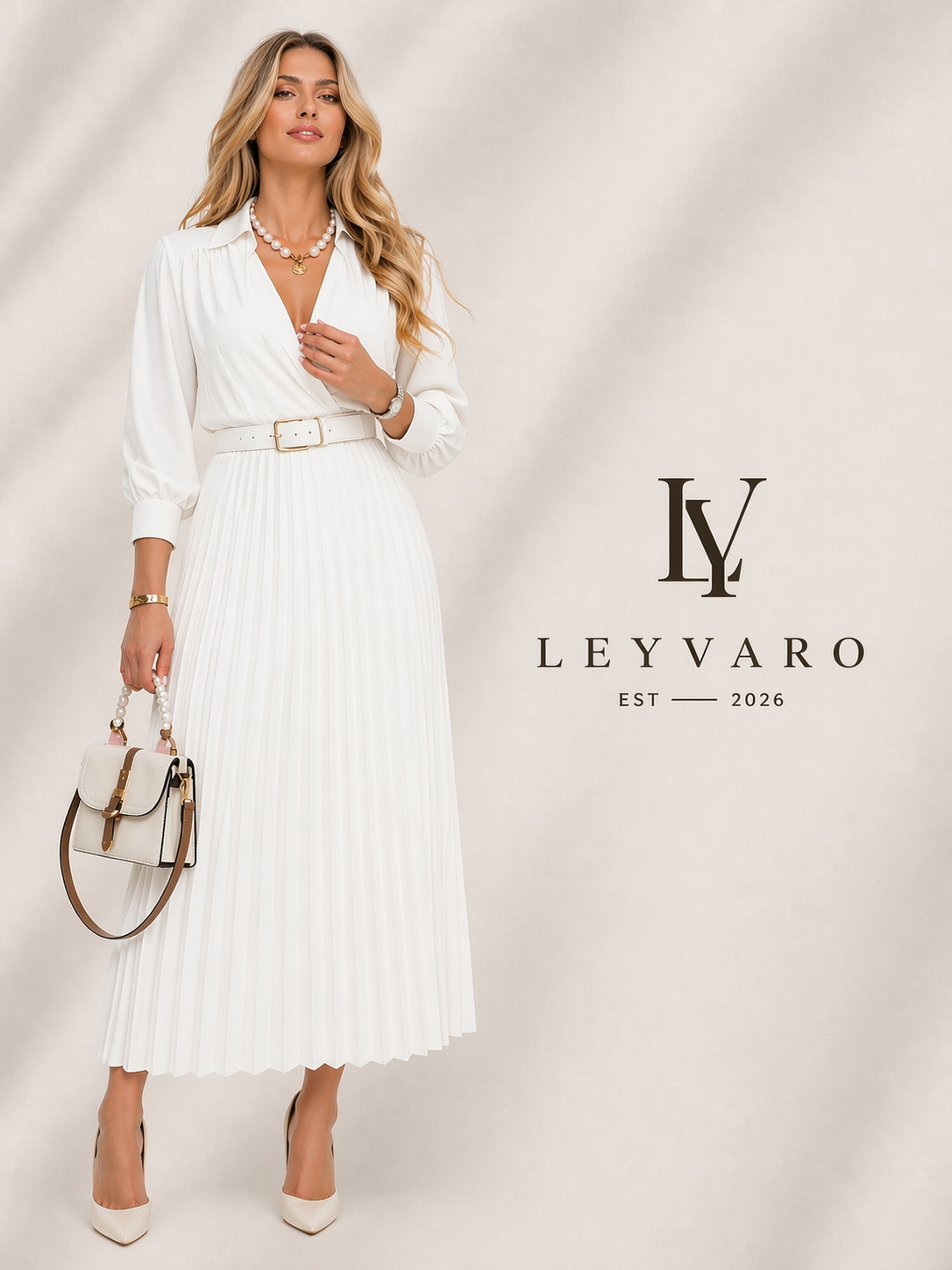 Leyvaro Élégance Pleated Dress