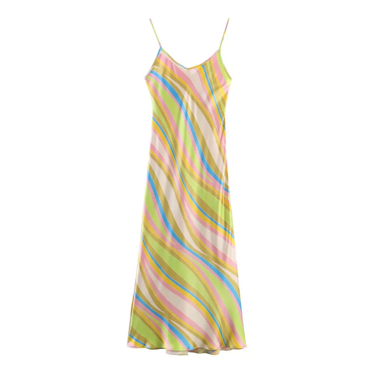 Zaira Printed Satin Midi Dress