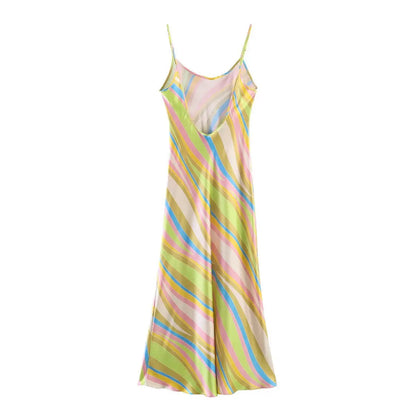 Zaira Printed Satin Midi Dress