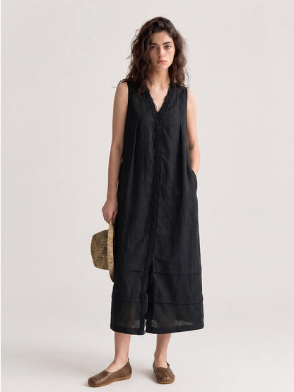 Leinen Spitzen Kleid