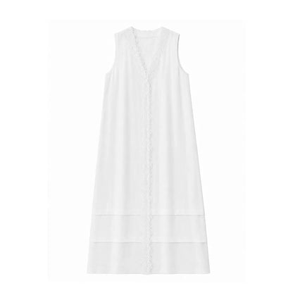 Leinen Spitzen Kleid
