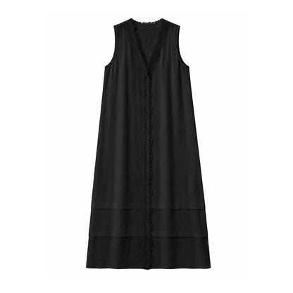Leinen Spitzen Kleid