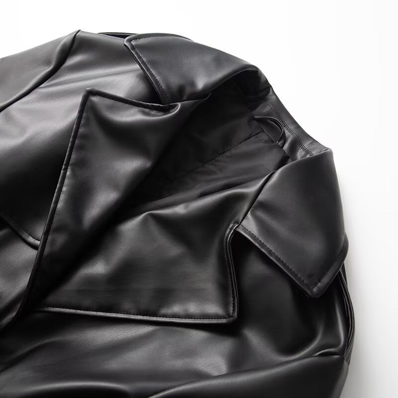 Leder Trenchcoat