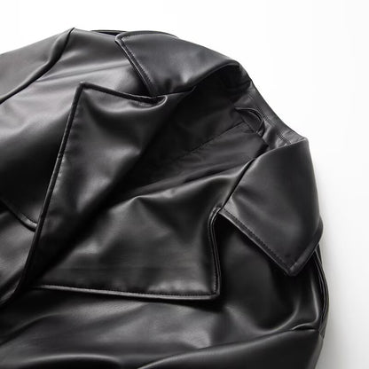 Leder Trenchcoat
