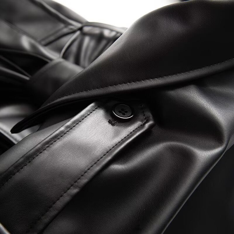Leder Trenchcoat