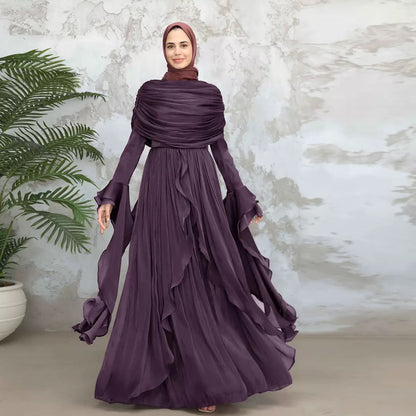 Rüschen Maxi Kleid
