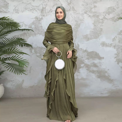 Rüschen Maxi Kleid