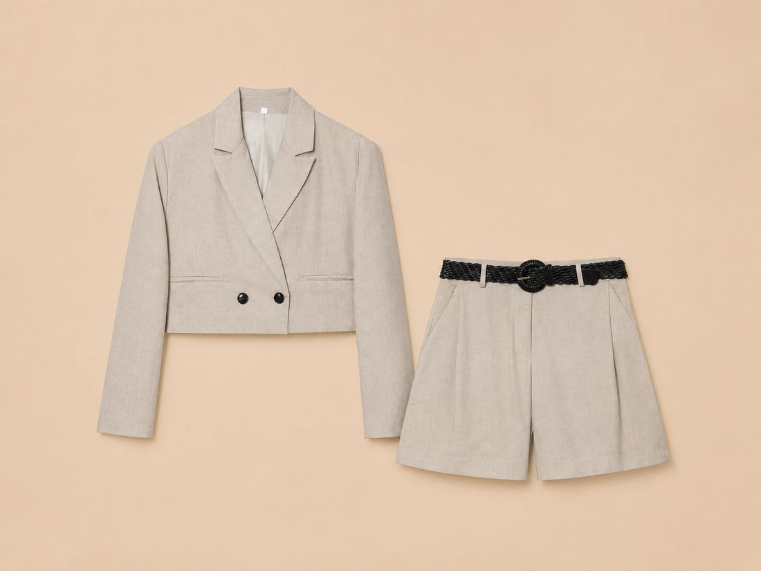 Beige Blazer Set