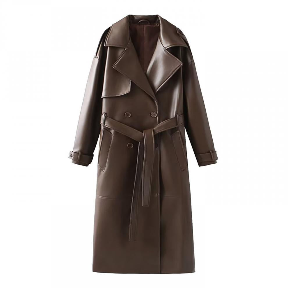 Leder Trenchcoat