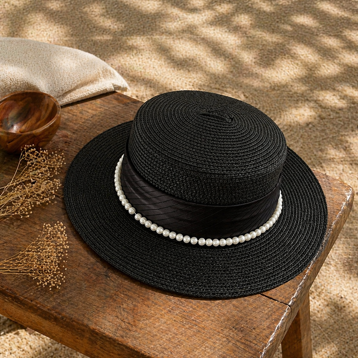 French elegant flat hat