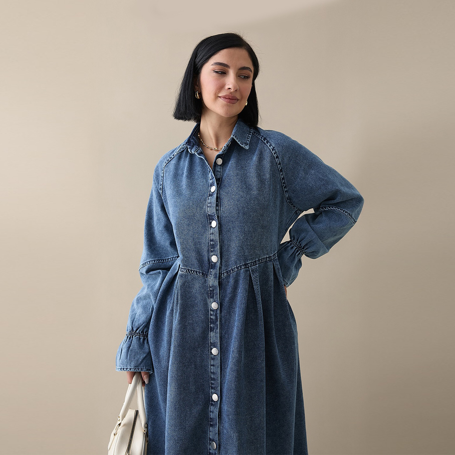 Denim Rüschen Abaya