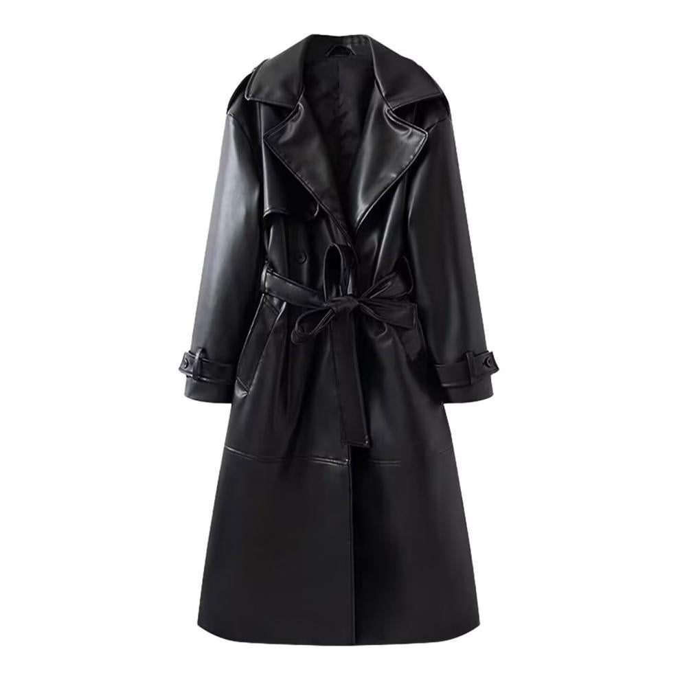 Leder Trenchcoat