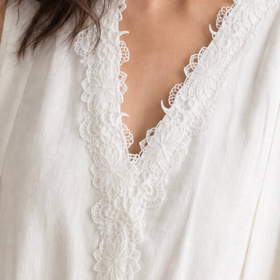 Leinen Spitzen Kleid