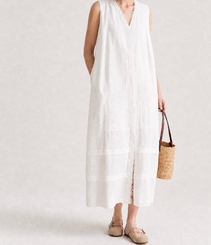 Leinen Spitzen Kleid